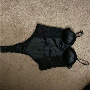 1 piece “leotard” style underwire zip up lingerie